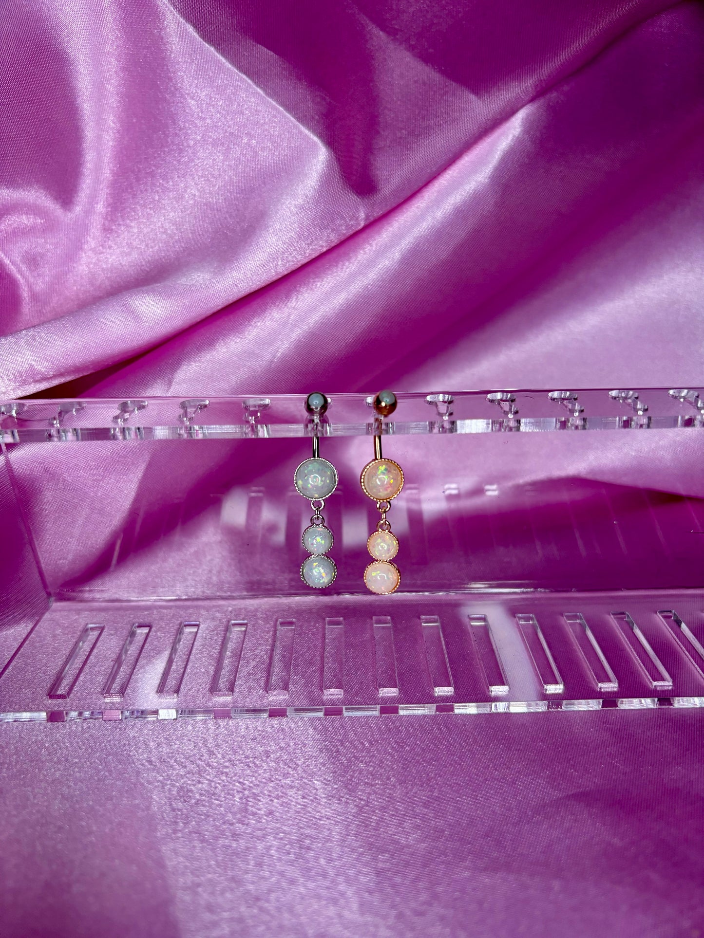 Opal belly ring