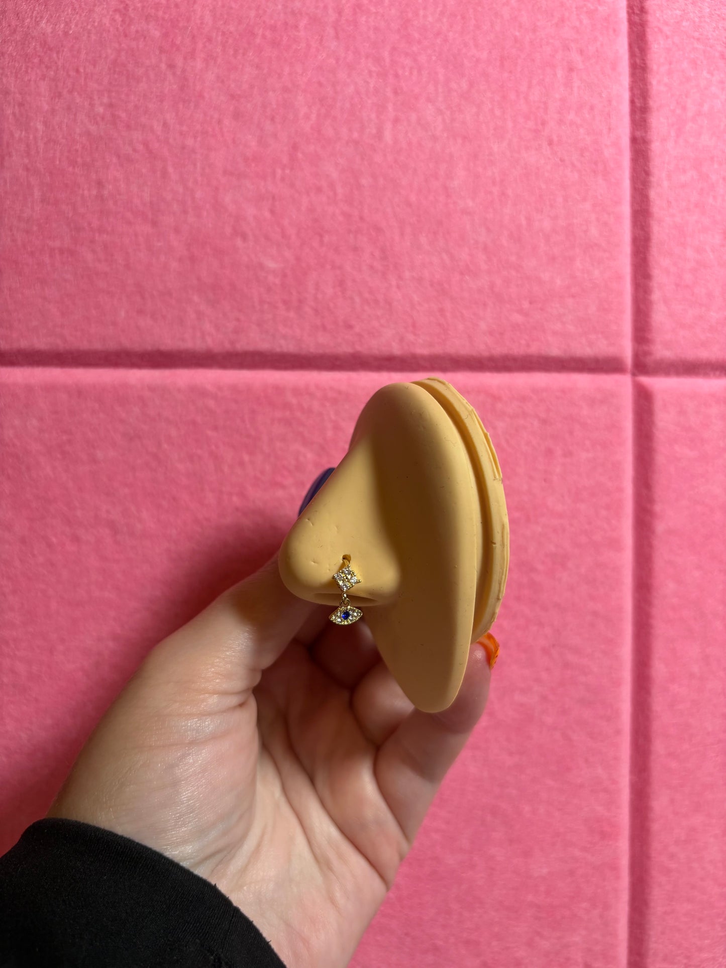 Evil eye gold hoop