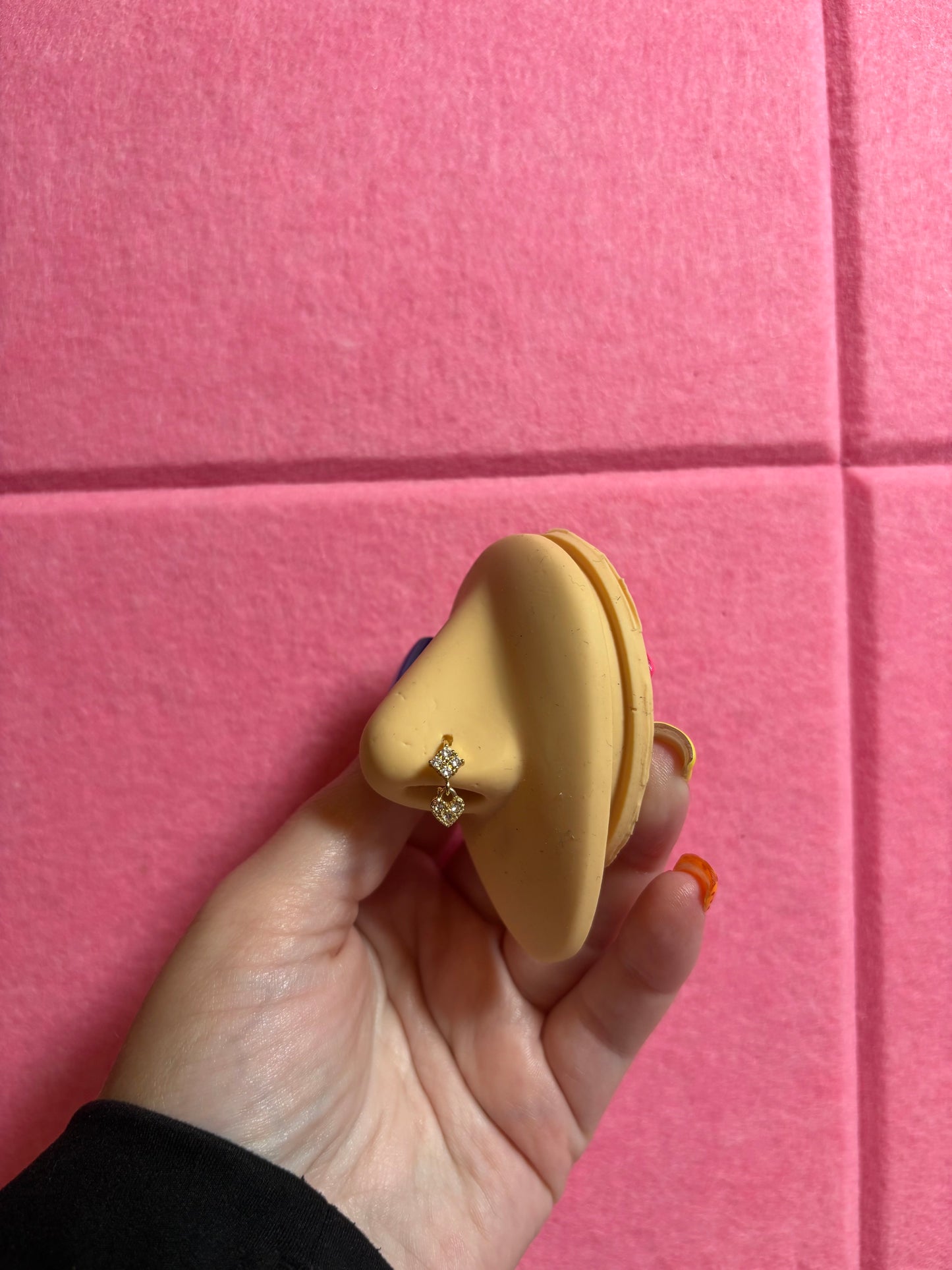 Heart hoop nose ring