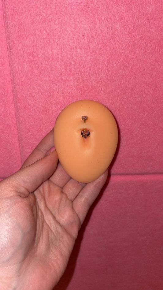 Double heart belly ring