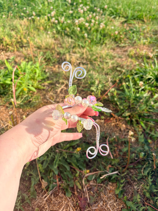 Pink flowers arm cuff