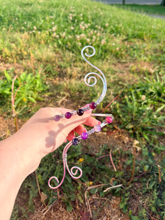 Purple beaded arm cuff