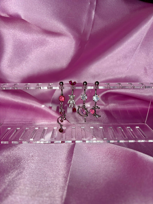 Pink belly rings