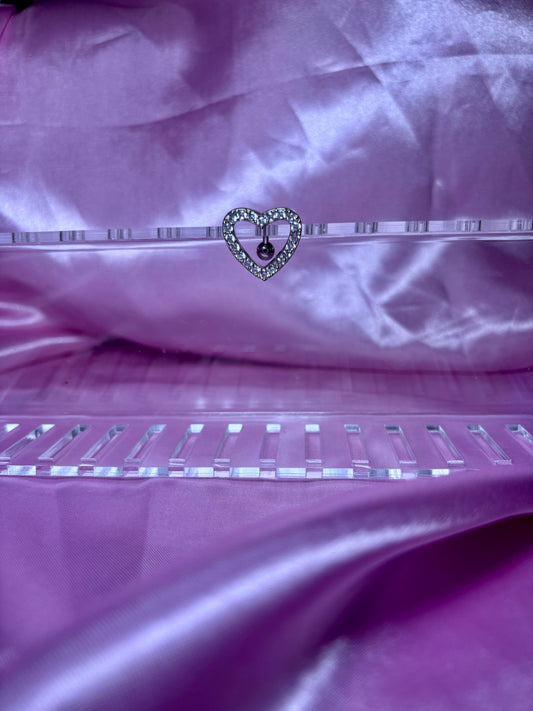 Large heart belly ring